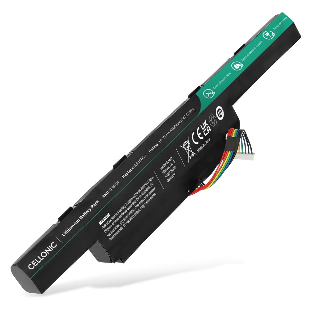 Batteri for Acer Aspire E5-575, E5-573G, E5-575G, E5-573, E5-573G, E5-575TG, E5-573T, E5-774, Travelmate P259-G2-M, P259-G2-MG, AS16B5J, AS16B8J 4400mAh 10.8V fra CELLONIC