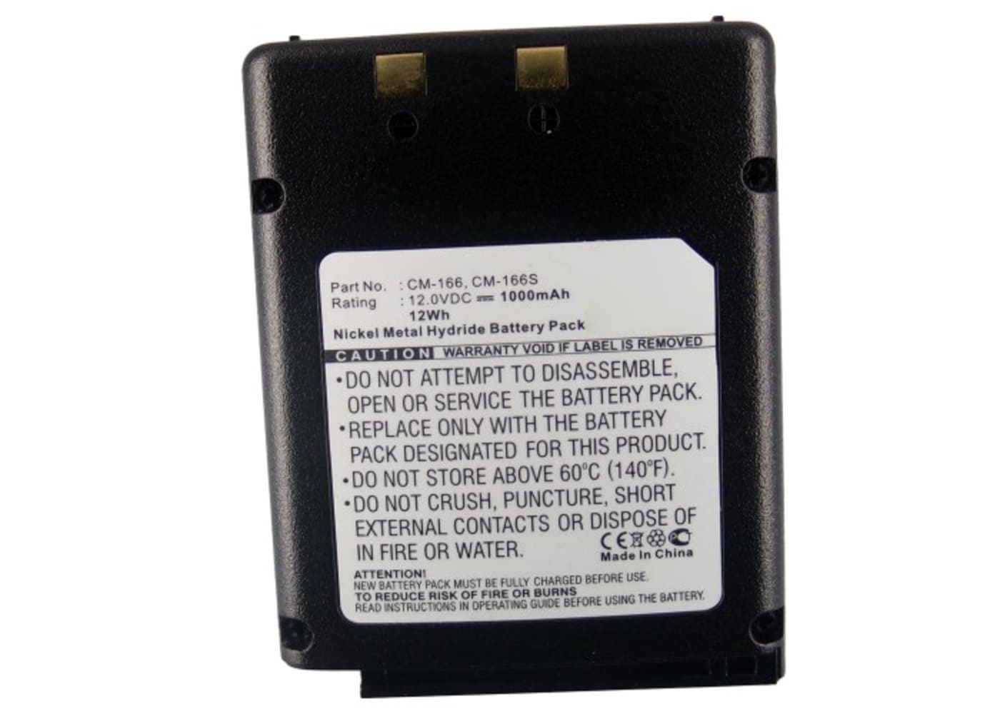 Battery til Icom IC-A22, IC-A22E, IC-A3, IC-A3E (BP-166, CM-166, CM-166S) 1000 mAh NiMH 12.0V fra CELLONIC