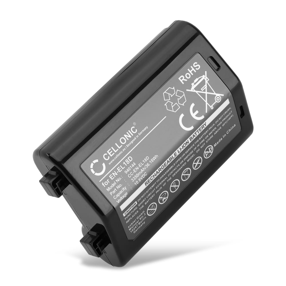 Battery for Nikon D6, Z 9, EN-EL18d 3350mAh 10.8V from CELLONIC