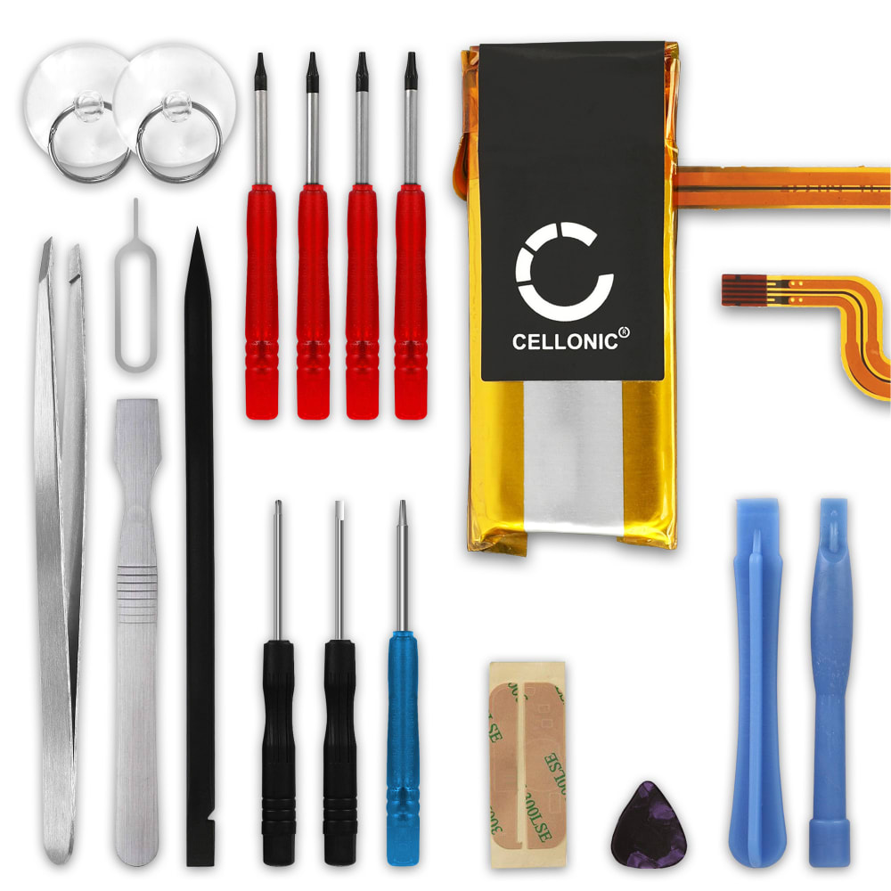 EC008 Battery for iPod 5, iPod 5.5 Video, iPod 6, iPod 7, A1136, A1238 Battery Replacement (Classic Late 2008 + 2009, 2nd & 3rd Edition) 80Gb / 120GB / 160GB + 17pc Tool Kit
