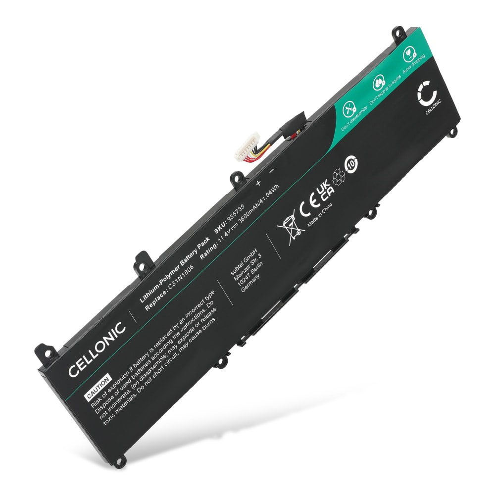 Batteri for ASUS VivoBook S13 S330FA, S330UA, S330, S330FN, S330UN, X330FN, R330UN, X330FL, C31N1806, C31PIJ1 3600mAh 11.55V fra CELLONIC