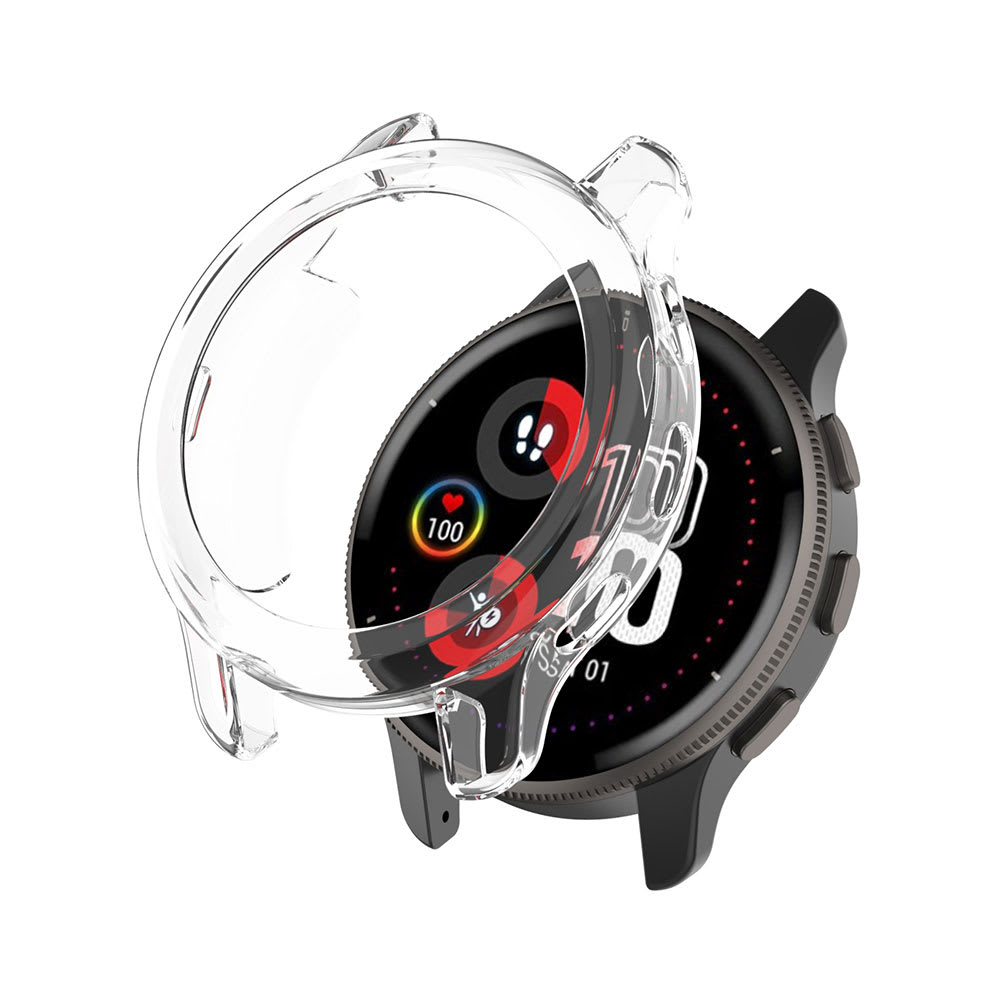 subtel® Protective Case for Garmin Venu 2 Plus Fitness Tracker GPS Smart Watch Cover Smartwatch Corner Edge Protector Bumper Case Frame - Crystal Clear