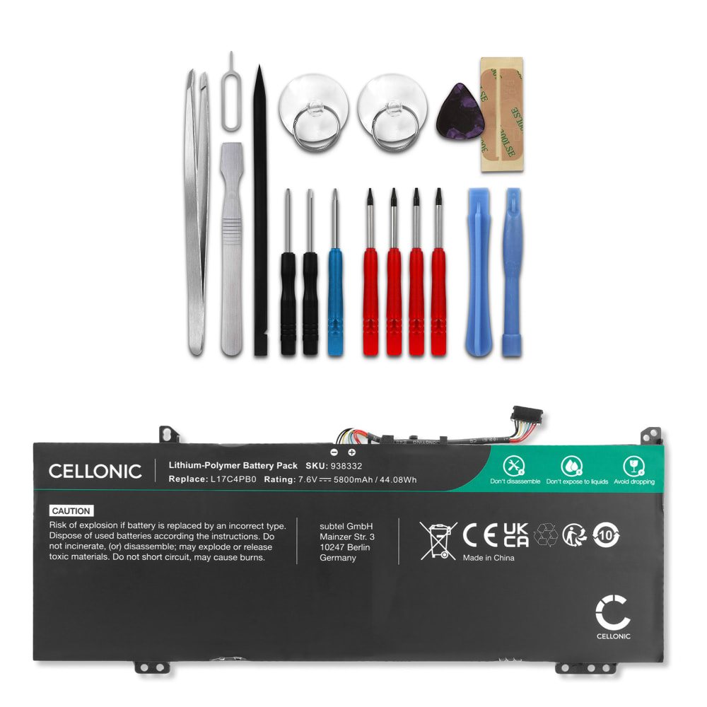 Batteri for Lenovo Flex 6-14ARR, 14IKB IdeaPad 530S-14IKB, 15IKB, 14ARR, Yoga 530-14ARR, 14IKB 5800mAh + Verktøy fra CELLONIC