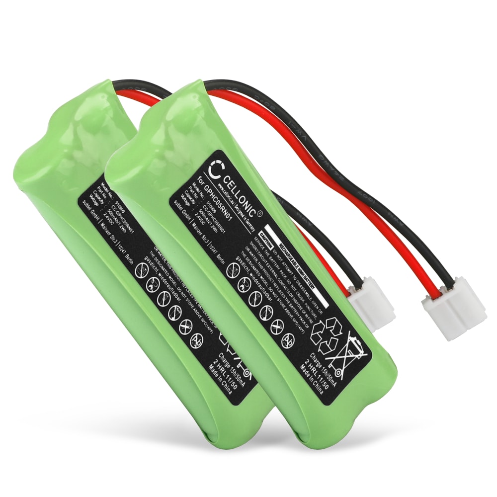 2x Batterie GPHC05RN01 500mAh pour téléphone fixe Swissvoice DP500