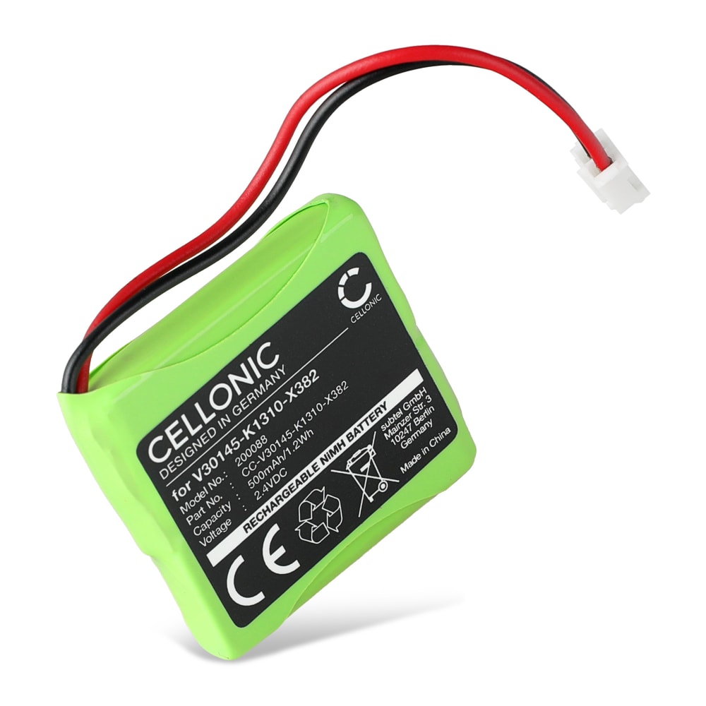 Battery for Siemens Gigaset E45, E450, E455, E450 SIM, E455 SIM, E40 Swisscom Aton CL-102, Top S329 S30852-D1751-X1,V30145-K1310-X382 (500mAh, 2.4V) from CELLONIC