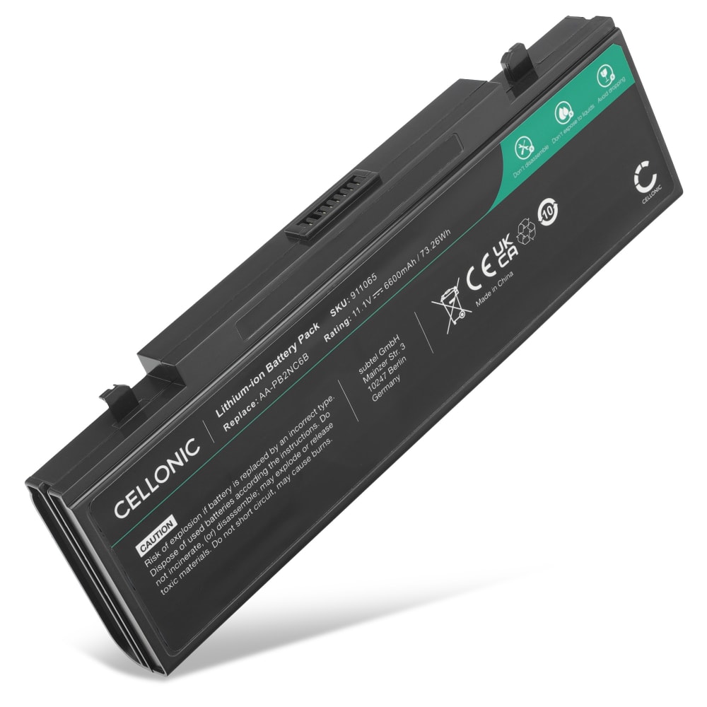 Battery for Samsung R60, R60 Plus, NP-R60, R510, NP-R510, NP300E5A, R40, R40 Plus, NP-R40, RV720, R560, NP-R560 10.8V - 11.1V 6600mAh from CELLONIC