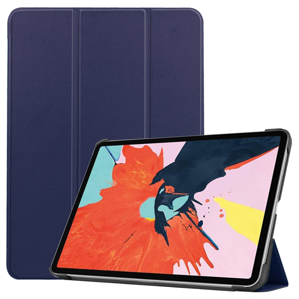 Cover protezione per tablet Apple iPad Air 4, Air 5 A2072, A2589 Socca piegabile con funzione di supporto e bumper in Similpelle blu scuro case a libro, scocca etui custodia astuccio