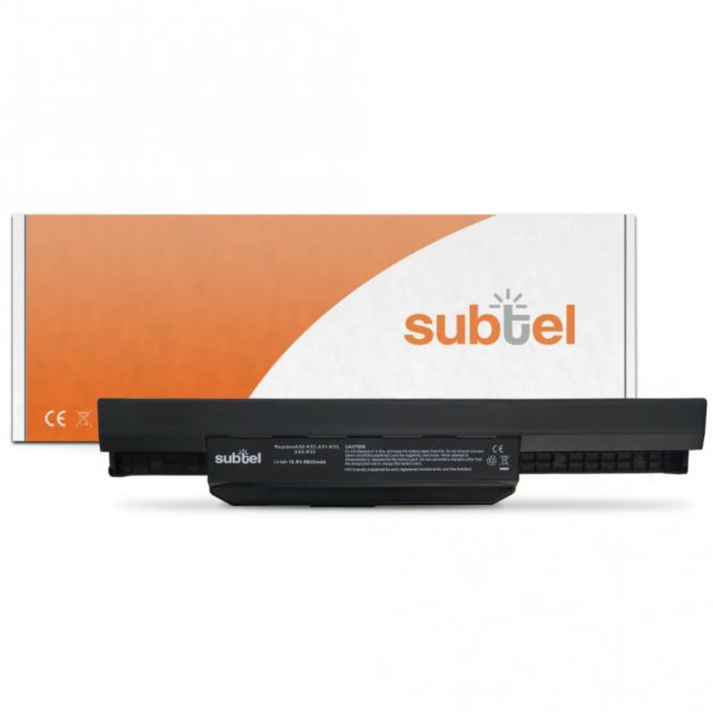 subtel® A32-K53 (10.8V)* laptop-batteri för Asus A43 / A44 / A53 / A54 / A83 / A84 / K43 / K53 / K84 / P43 / P53 / Pro4J / Pro5N med 6600mAh - Ersättningsbatteri, reservbatteri till bärbar dator
