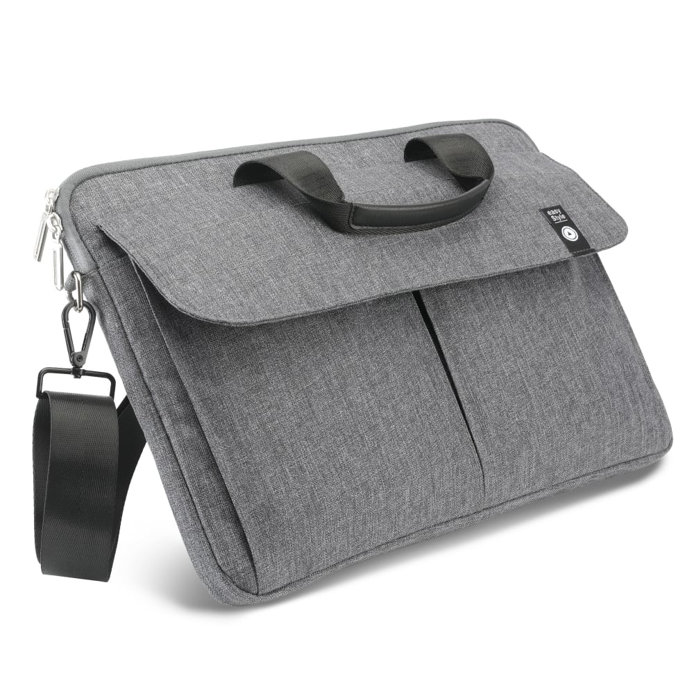 Laptop Bag with Shoulder Strap – 14.1”-15.4” Universal Protective Multi-Compartment Laptop Briefcase Carry Bag for Work, School, Office, Travel – Grey