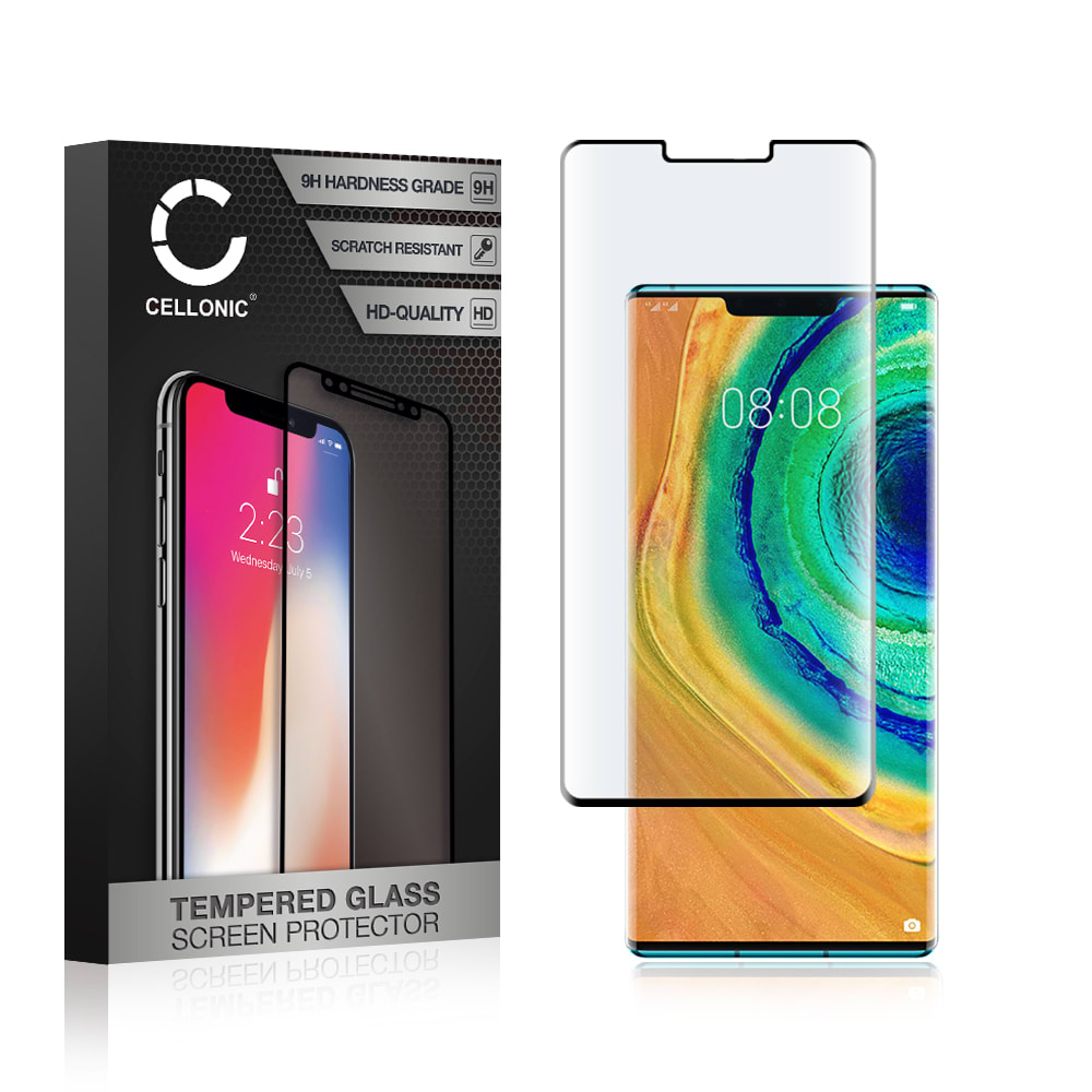 Vetro temperato CELLONIC® per Huawei Mate 30 Pro, screen protector (3D Full Cover 9H 0,33mm Full Glue) nero Pellicola salva schermo per telefono cellulare smartphone