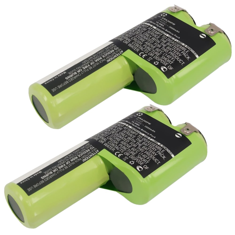 2x Batteri 3.6V, 3000mAh, NiMH for Bosch AGS 50, AGS 8, AGS 8-ST - 1 609 200 913, 2 607 335 002 Reservebatteri