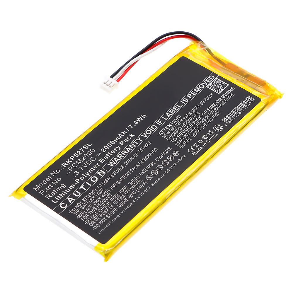 Batteri for Ring Alarm Keypad (2.Gen) - 5AT2S7 - PCM2000 (2000mAh) reservebatteri