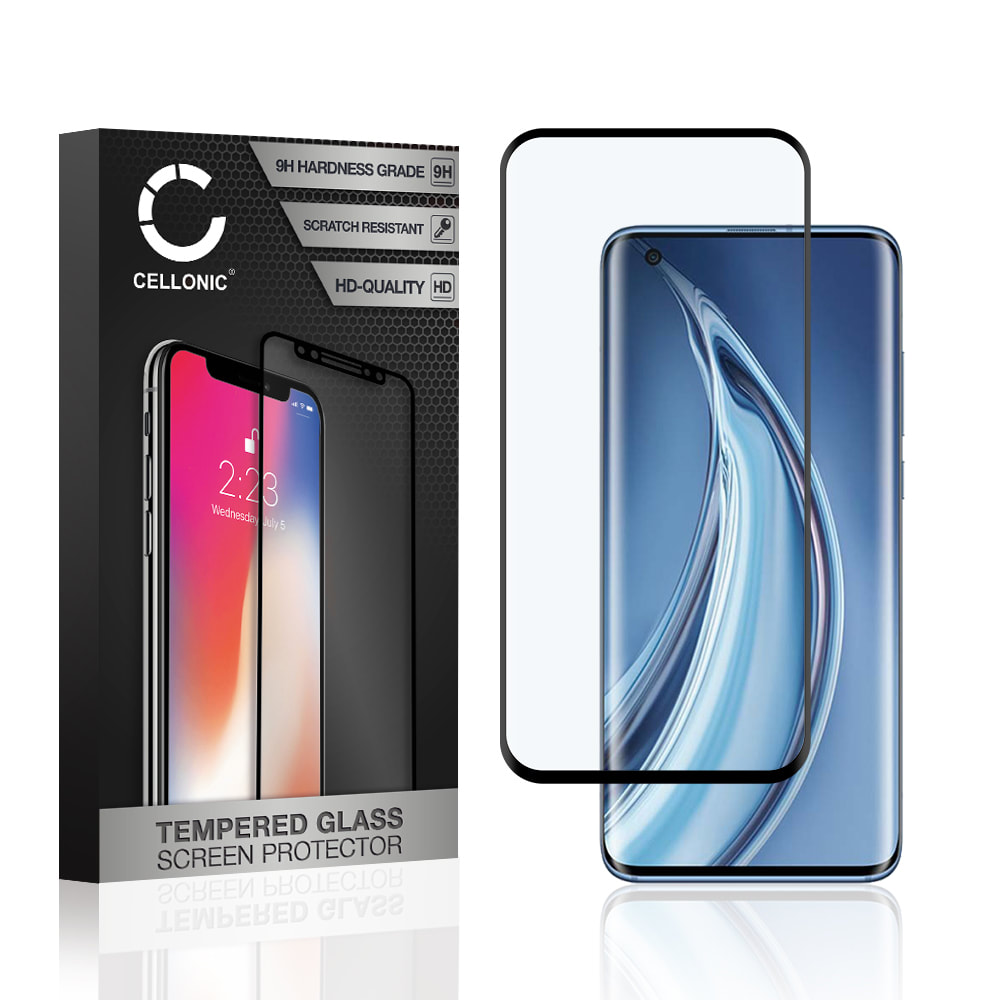 Vetro temperato CELLONIC® per Xiaomi Mi 10 / Mi 10 Pro, screen protector (3D Case-friendly 9H 0,33mm Full Glue) nero Pellicola salva schermo per telefono cellulare smartphone