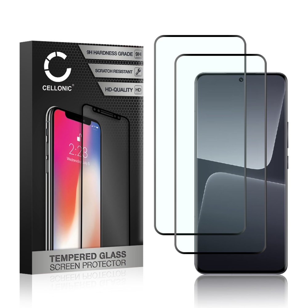 2x Skjermbeskytter glass for Xiaomi 13 Pro - Tempered Glass (HD-kvalitet / 3D Full Cover / 0,33mm / 9H)