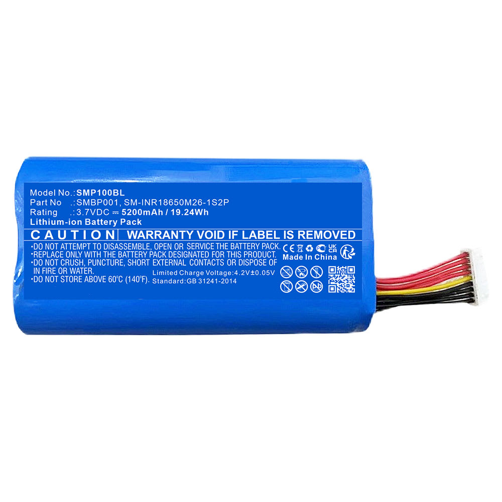 Batterie SMBP001, SM-INR18650M26-1S2P 5200mAh pour terminal de paiement Verifone CM5