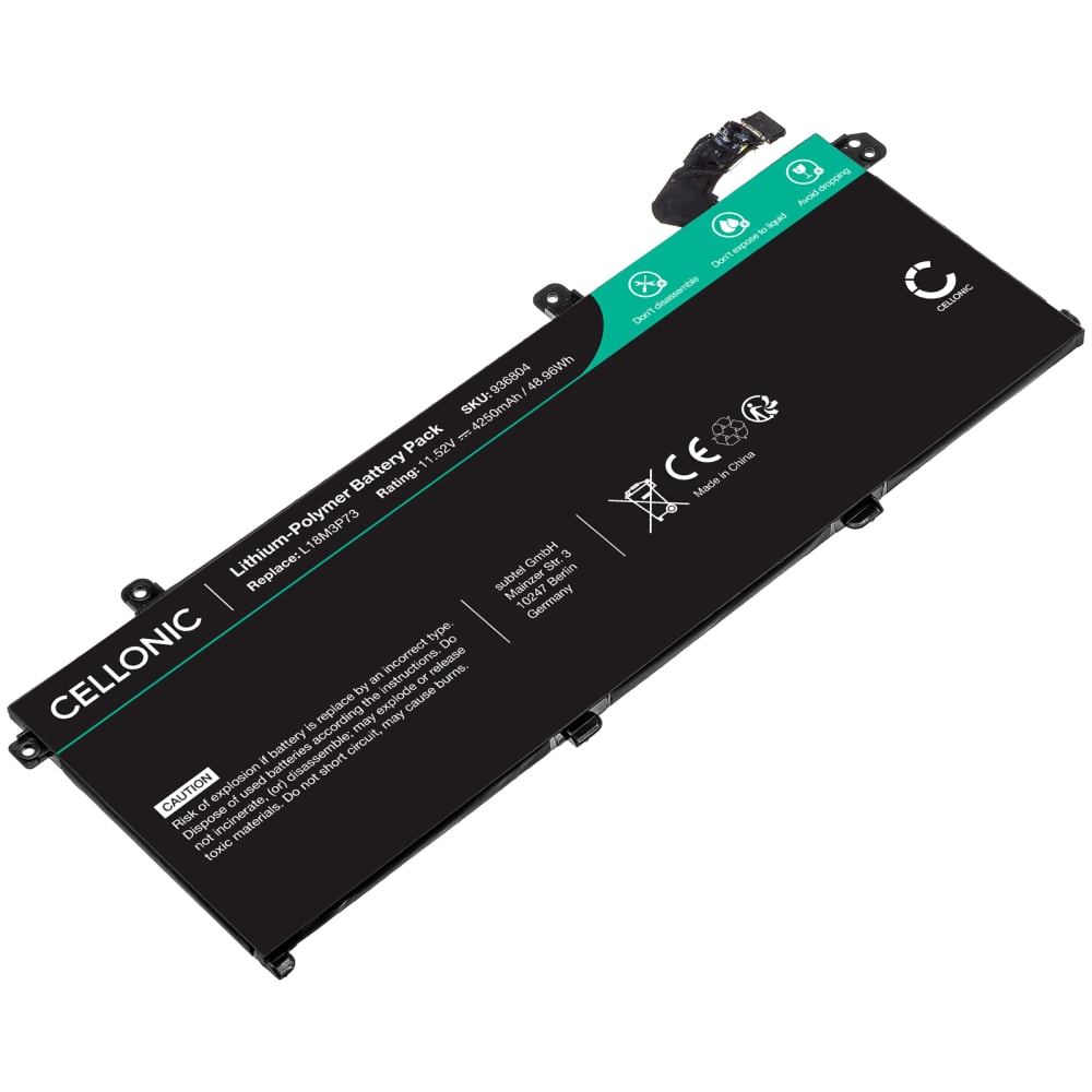 1x Batteri for Lenovo ThinkPad T490, P14s Gen 1, T14 Gen 2, T495S, P14s Gen 2, P43s, L18M3P73, L18L3P73, 5B10W13905 4250mAh 11.52V fra CELLONIC