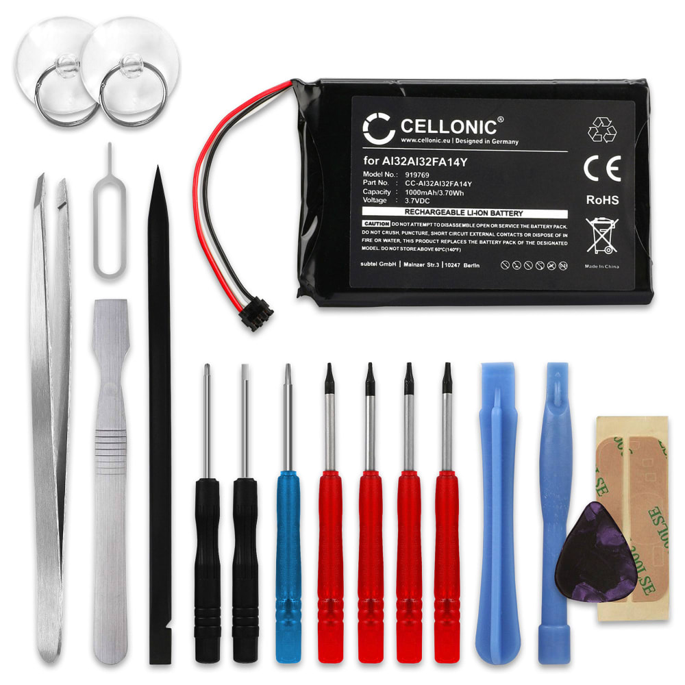 Batteri for Garmin Nüvi 2597 LMT 2599 LMT 2595 LMT 2559 LMT 2539 LMT 1000mAh + Verktøy fra CELLONIC