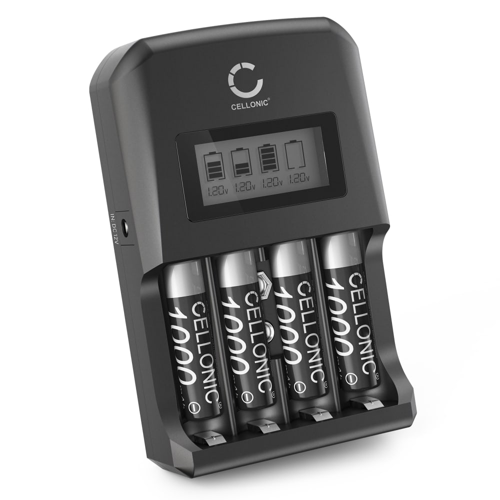 Chargeur 4 Piles Rechargeables intelligent AA, AAA, 9V