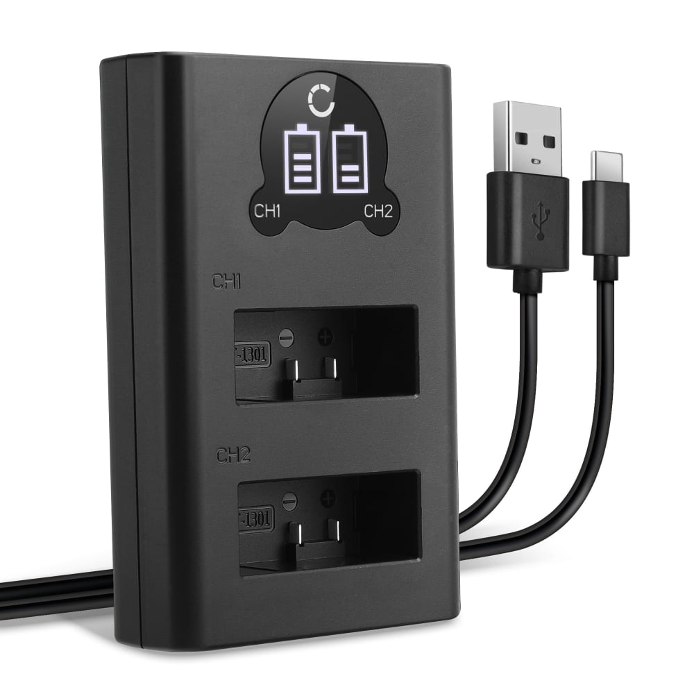 USB Dual Charger (AHDBT-1301) for GoPro HERO13 Black + 1m + USB Cable from CELLONIC