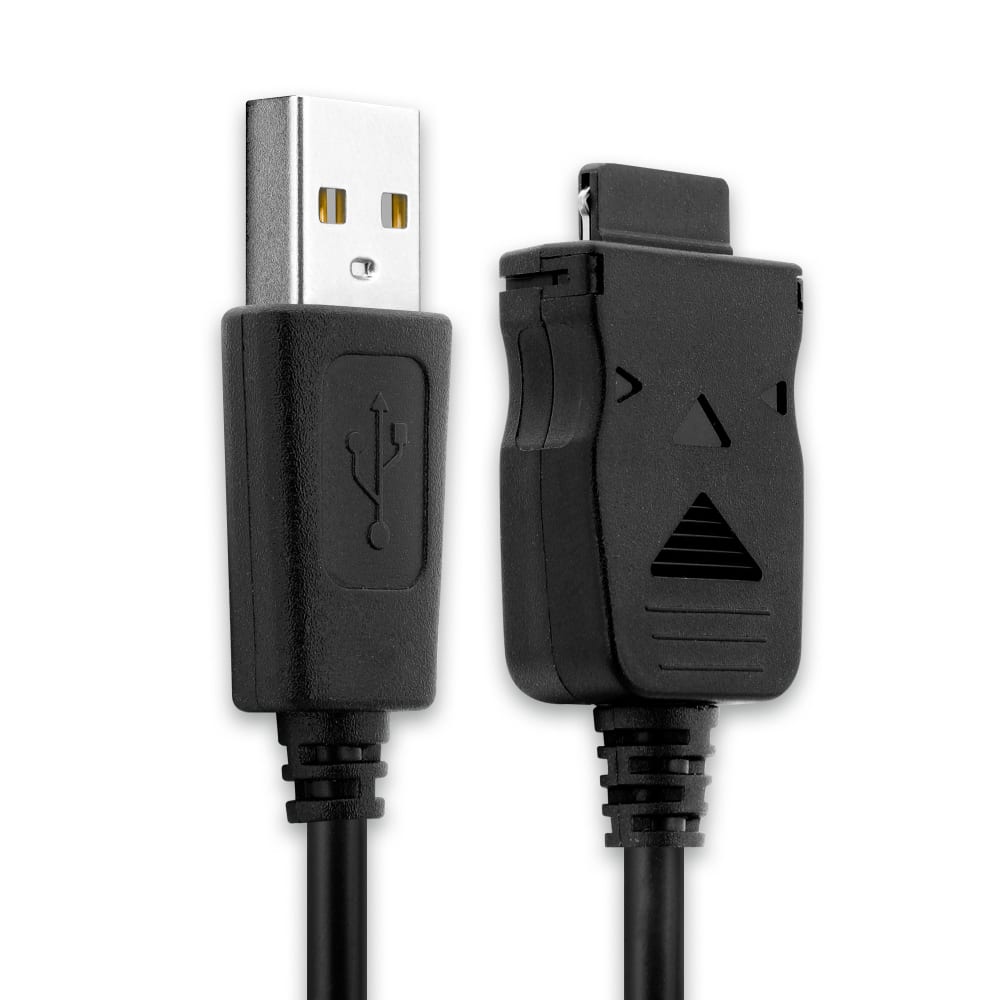 USB-johto kännykkään Samsung SGH-T100, SGH-D500, SGH-D600, SGH-E700, SGH-A800 - , 1m latausjohto, Musta  datakaapeli