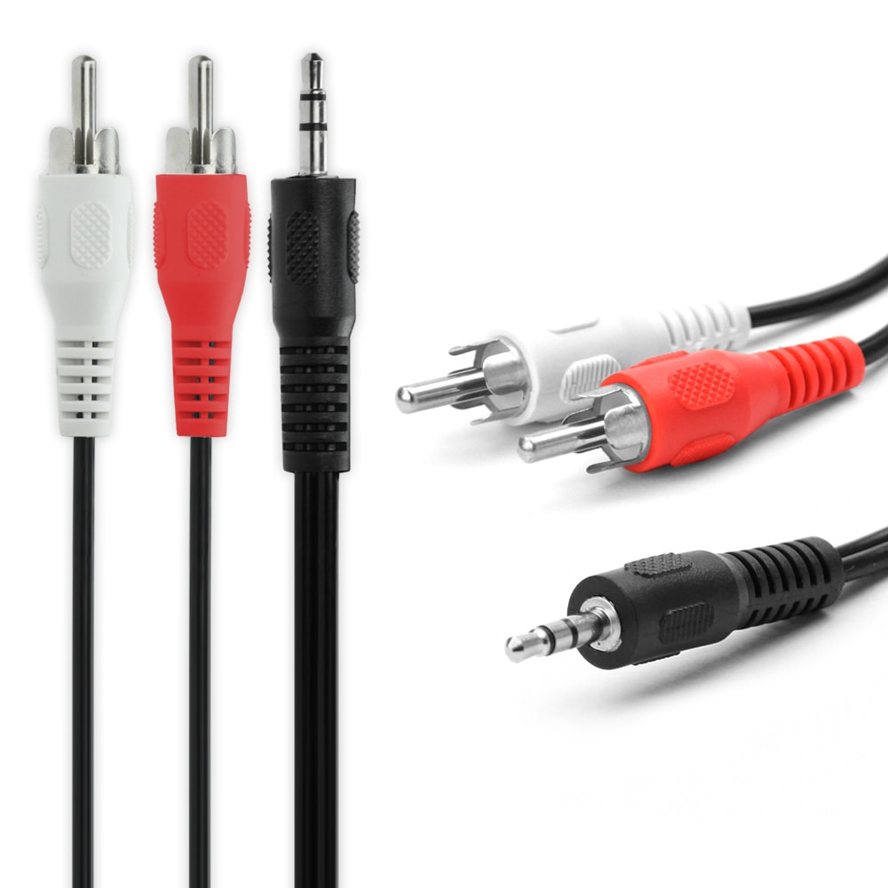 Audio-adapterkabel 3.5mm jack naar RCA / Cinch-adapter voor Smartphone / Notebook & Co.