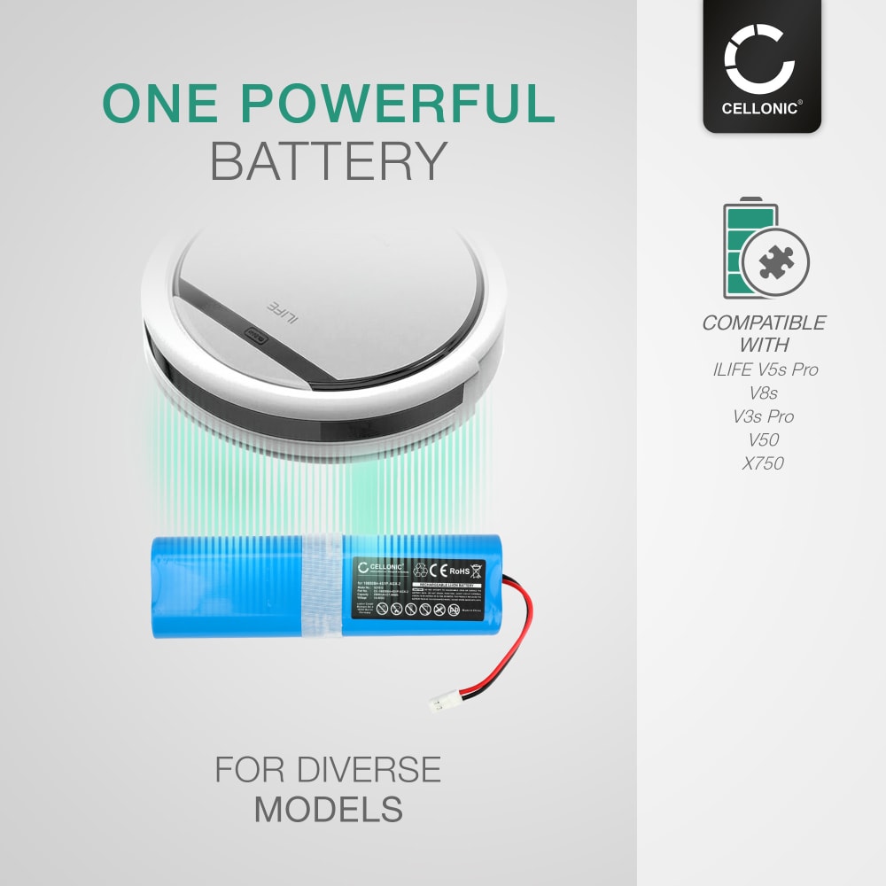 vhbw Batería compatible con iLife A4, A4s, A6 aspiradora, robot de