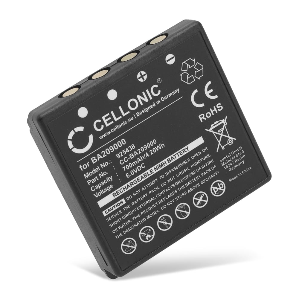 1x Batteri for HBC Radiomatic Eco, Linus 6, 4, Spectrum 1, 2, A, B, FBFUB09N, FUB 9NM 6V, FUB9NM, Micron 4, 6, Technos 700mAh 6V fra CELLONIC