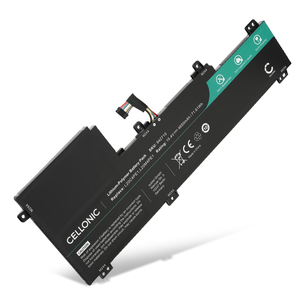 Batteri for Lenovo Ideapad 5 16IHU6, 5 Pro-16ACH6, 5 Pro 16ACH6, 5 Pro 16ARH7, 5 Pro 16IAH7, 5B11B66552, L20C4PE1 4650mAh 15.4V fra CELLONIC