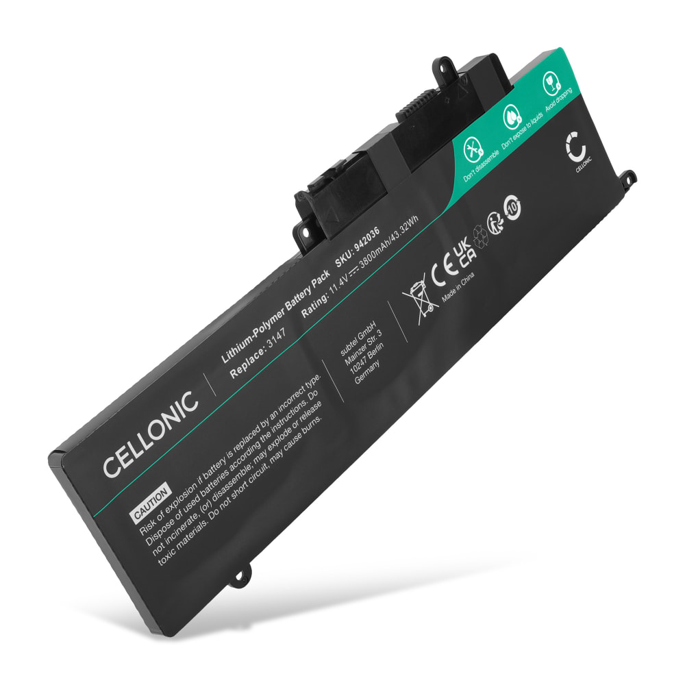 Batteri for Dell Inspiron 15 5548, 15 5547, 13 7359, 13 7352, 7000, 7348, 11 (3148), 11 3147, 7568, 7347, GK5KY, 4K8YH 3800mAh 11.4V fra CELLONIC