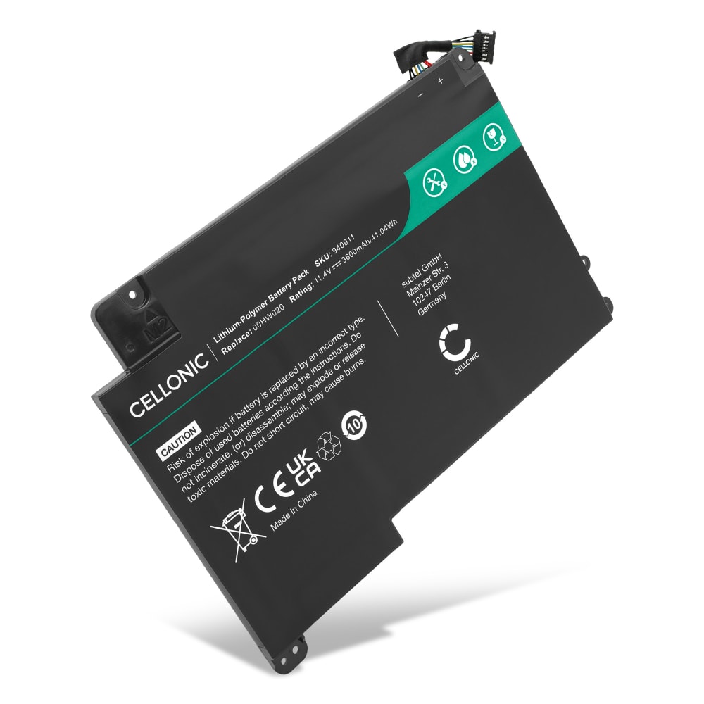 Batteri for Lenovo ThinkPad Yoga 460, ThinkPad P40 Yoga, ThinkPad Yoga 14, 00HW020, SB10F46459, 00HW021 3600mAh 11.4V fra CELLONIC
