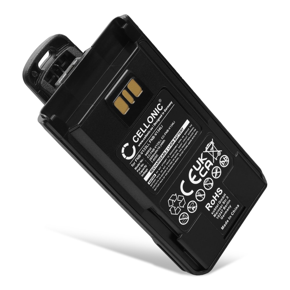 Batteri for Motorola EVX-531, EVX-534, EVX-539, VX-261, VX-264, VX-451 Vertex EVX-261, EVX-530, EVX-531, EVX-534 7.4V 2600mAh Lithiumion fra CELLONIC