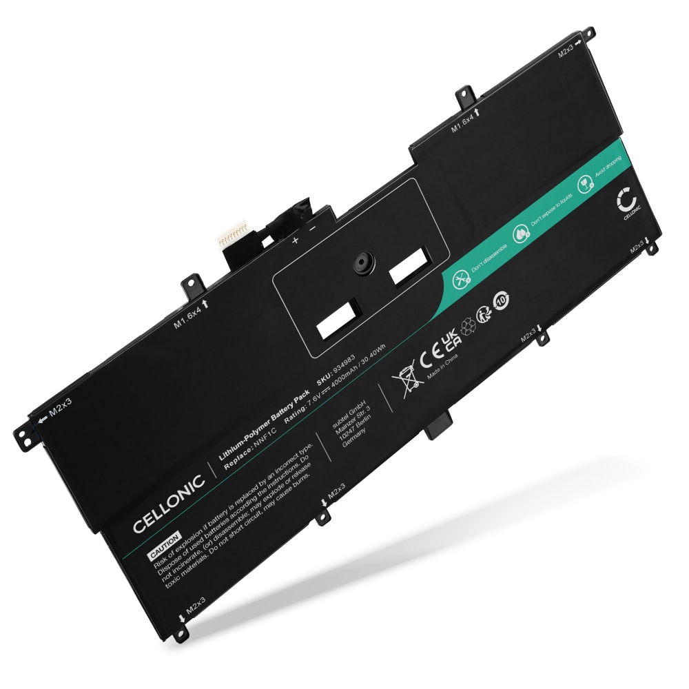 Batteri for Dell XPS 13 9365 Series, 2-in-1, HMPFH, NNF1C 4000mAh 7.6V fra CELLONIC