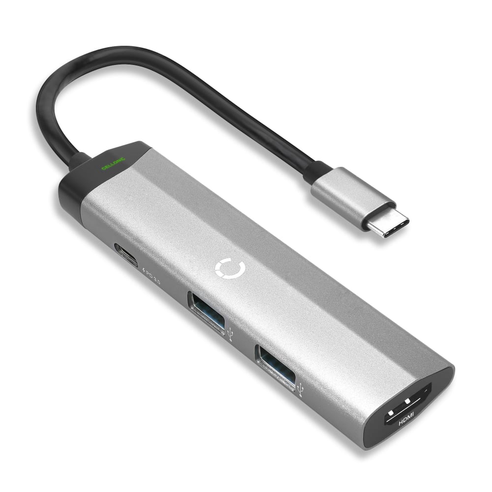 HUB TIPO C , 2 PUERTOS USB 3.0 + 1 PUERTO TIPO C, CABLE 15CM –