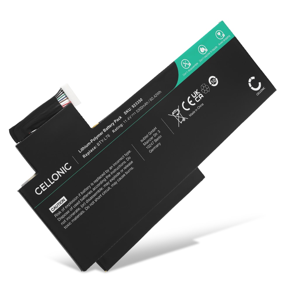 Batteri for Medion Erazer X7611 (MD98678, MD98541, MD98543), X7613 (MD98795, MD98796, MD98802, MD99057), X7615 (MD99293), BTY-L76 5300mAh 11.1V fra CELLONIC