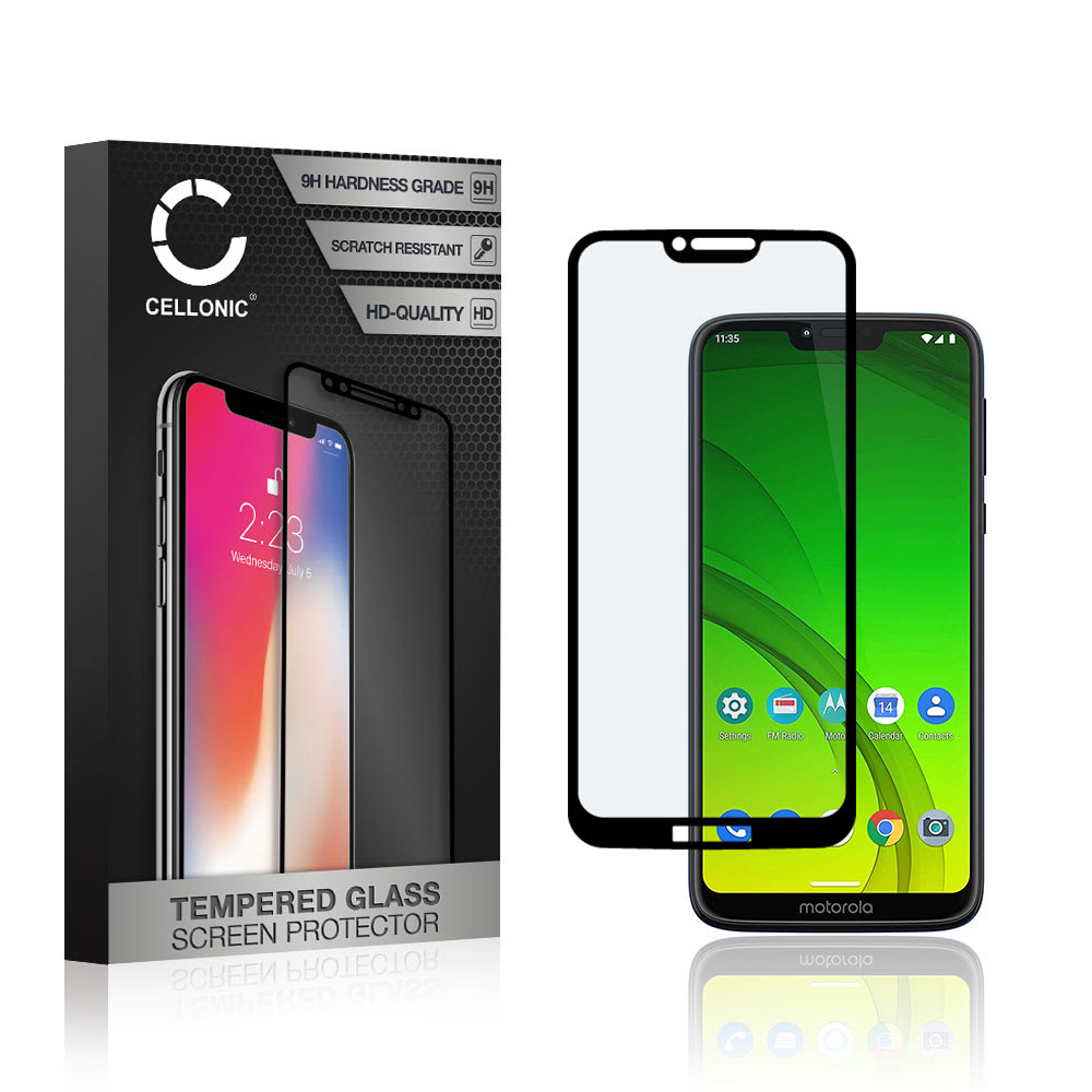 Screen Protector for Motorola Moto G7 Power Phone Screen Cover - 3D Full Cover 0,33mm Full Glue 9H Tempered Glass Smartphone Display Screen Guard Black