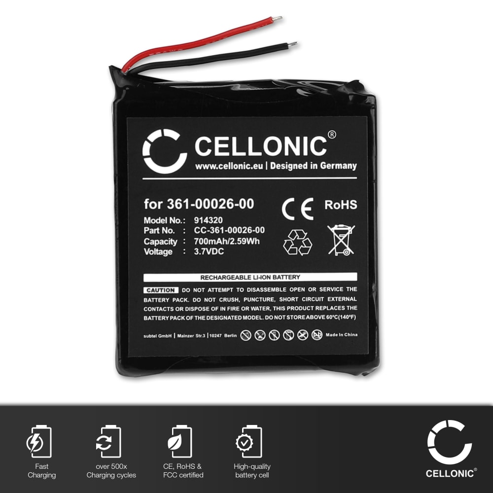 Reserveaccu 361-00104-20 361-00104-00 compatibel met Gar-min Forerunner