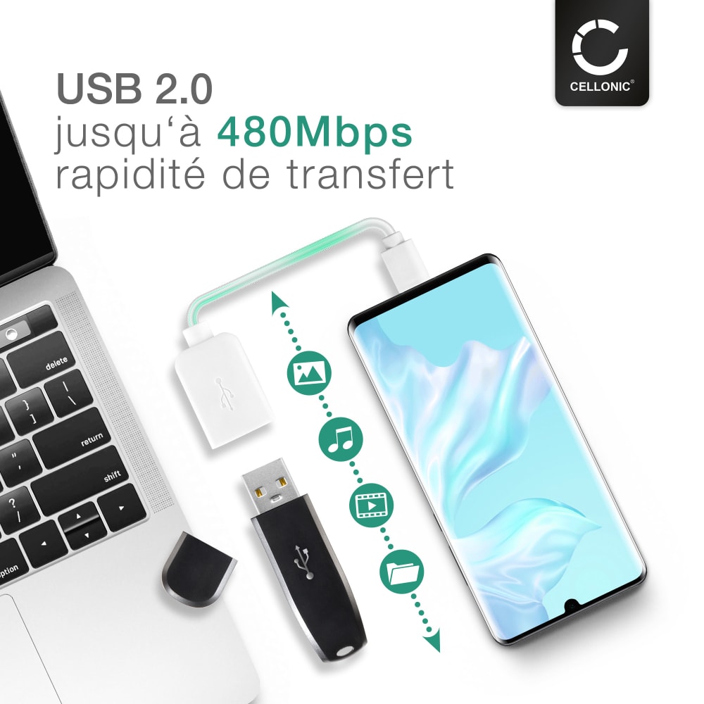 Câble Adaptateur Type C Universel - Compatible Samsung S20/10/9/8, A71, Etc. - Longueur 1m Ou 2m - Neuf