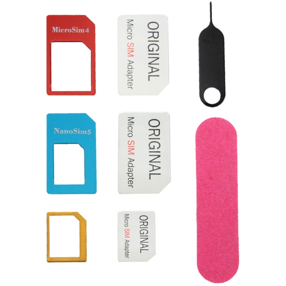 5 in 1 Kit organizer con adattatori per schede SIM Micro SIM Nano SIM Standard SIM