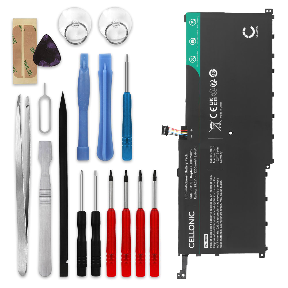 Batteri for Lenovo ThinkPad X1 Carbon Gen 4, X1 Yoga Gen 2, X1 Yoga Gen 3, 00HW028, 01AV457, 01AV458 3200mAh 15.2V + Verktøy fra subtel