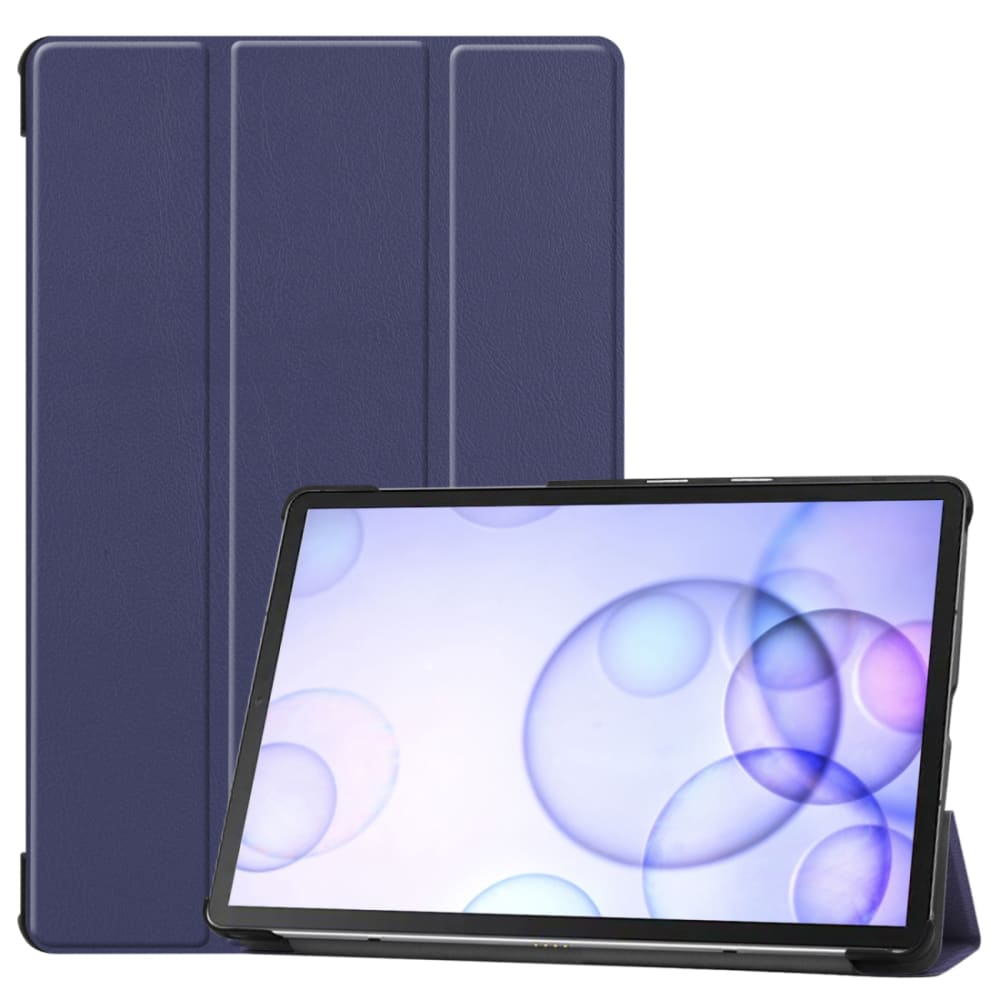 Cover protezione per tablet Samsung Galaxy Tab S6 (SM-T860 / SM-T865) Socca piegabile con funzione di supporto e bumper in Similpelle blu scuro case a libro, scocca etui custodia astuccio