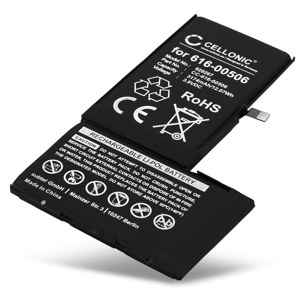 Batterie pour Apple iPhone Xs Max - 616-00507 (3174mAh) , Batterie de  remplacement