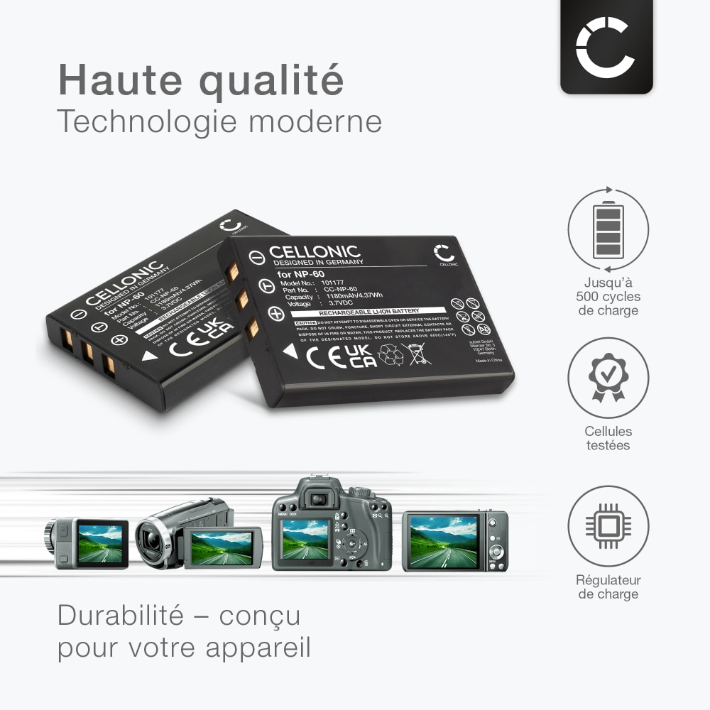 Batteria Sostitutiva Per Toshiba Camileo H10 E Altri Modelli, Li-ion 3.7V 1050mAh, PX1456K