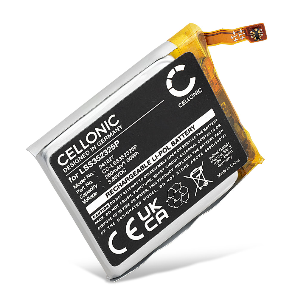 Batteri for FitBit Versa 3, FitBit LSS352325P 260mAh fra CELLONIC