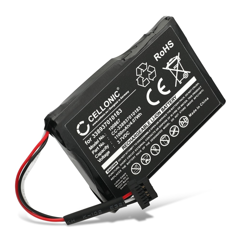 Batteri til Mitac / Navman Mio Moov Spirit V505 TV, Spirit V735 TV, Spirit 687, M1100, 338937010183 (1100mAh, 3.7V) fra CELLONIC
