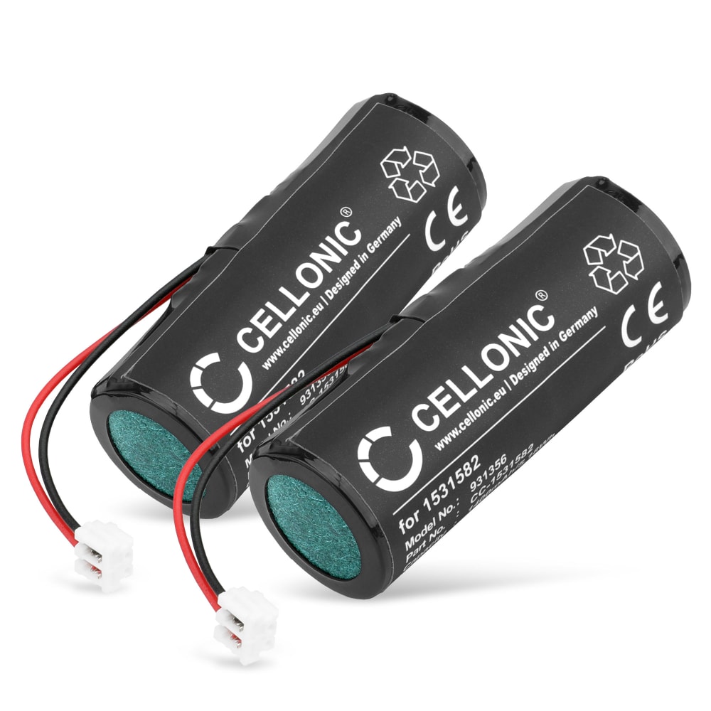 2x Batteri til Wella Xpert HS71, Xpert HS71 Profi, Carvis HS75 - 1531582, 1/UR18500L (1400mAh) reservebatteri