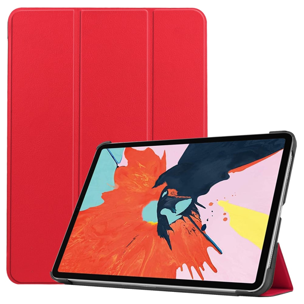 Cover protezione per tablet Apple iPad Air 4, Air 5 A2072, A2589 Socca piegabile con funzione di supporto e bumper in Similpelle rosso case a libro, scocca etui custodia astuccio