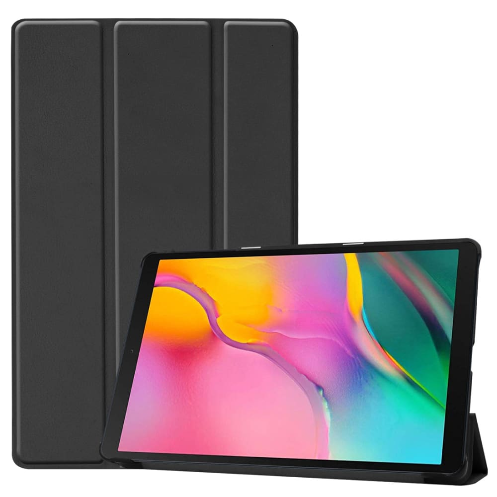 Flip Cover Tablethülle für Samsung Galaxy Tab A 10.1 2019 (SM-T510 / SM-T515) Tablet Schutzhülle mit Bumper und Ständer / Stankfunktion - Kunstleder schwarz Bookstyle Case Klapphülle faltbar - Touchpad Tasche / Hülle