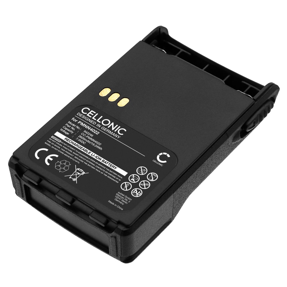 1x Batteri för Motorola GP344, GP388, GP328 Plus, EX560 XLS, EX600 XLS, GP329 Plus, GP338 Plus, GP628 Plus, GP644, GP688, PRO5150 Elite 7.4V 2600mAh litium Ion från CELLONIC