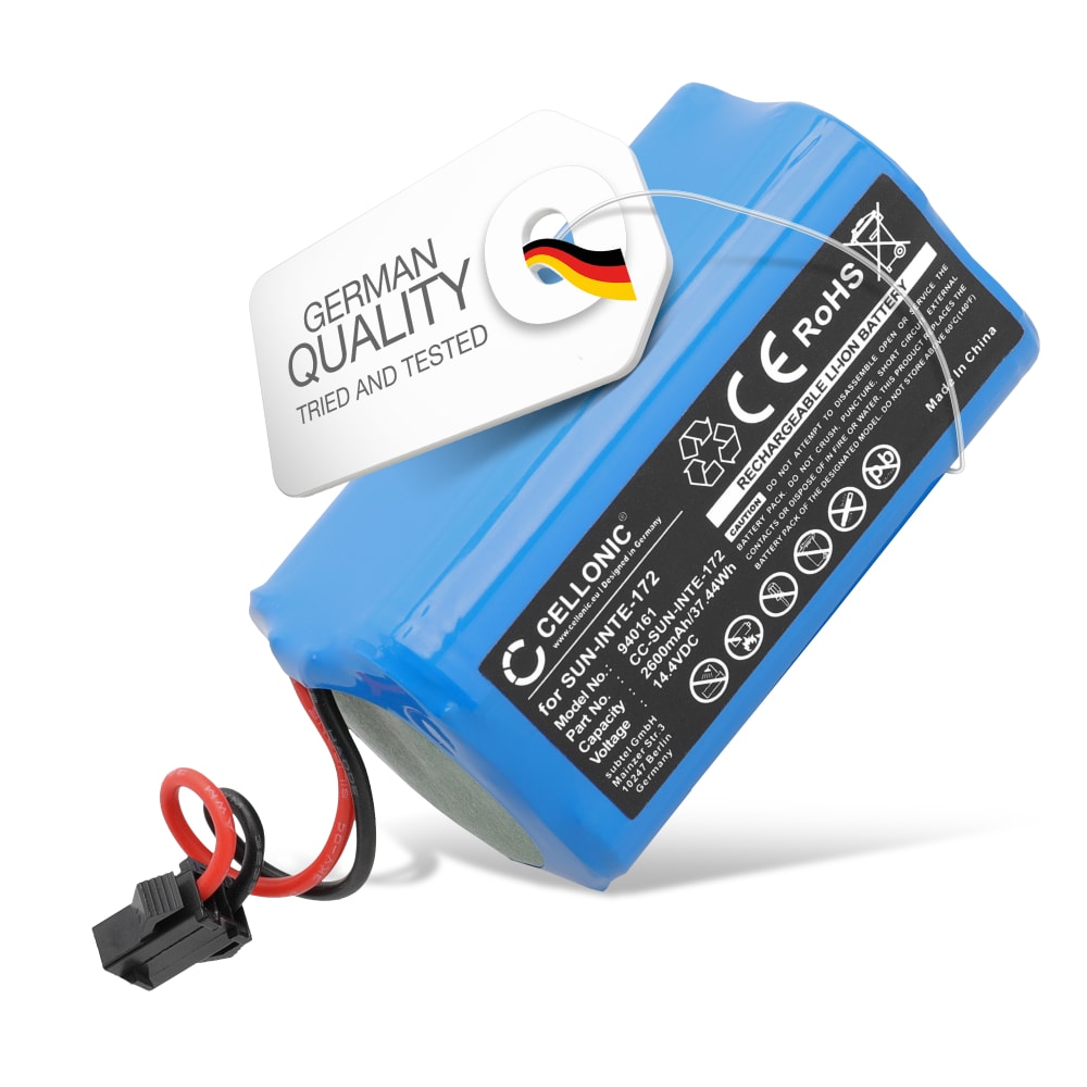 Batteri for Lefant M210, M210P, Tesvor X500 Pro, X500, M1, iMartine C800, Airis A800, Tesvor S6 Turbo, V300, X580, Bagotte BG600 2600mAh fra CELLONIC
