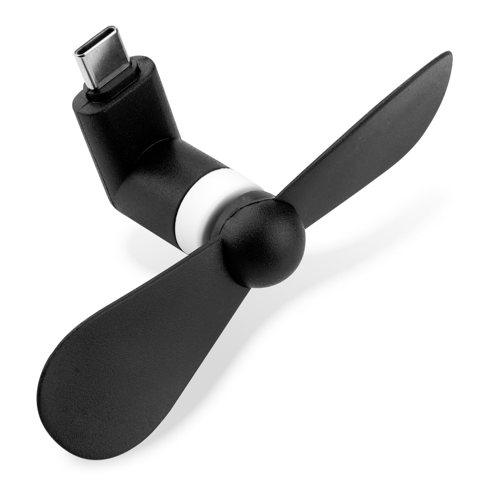 Mini Lüfter: Handy Ventilator USB-C Smartphone Fan, klein schwarz